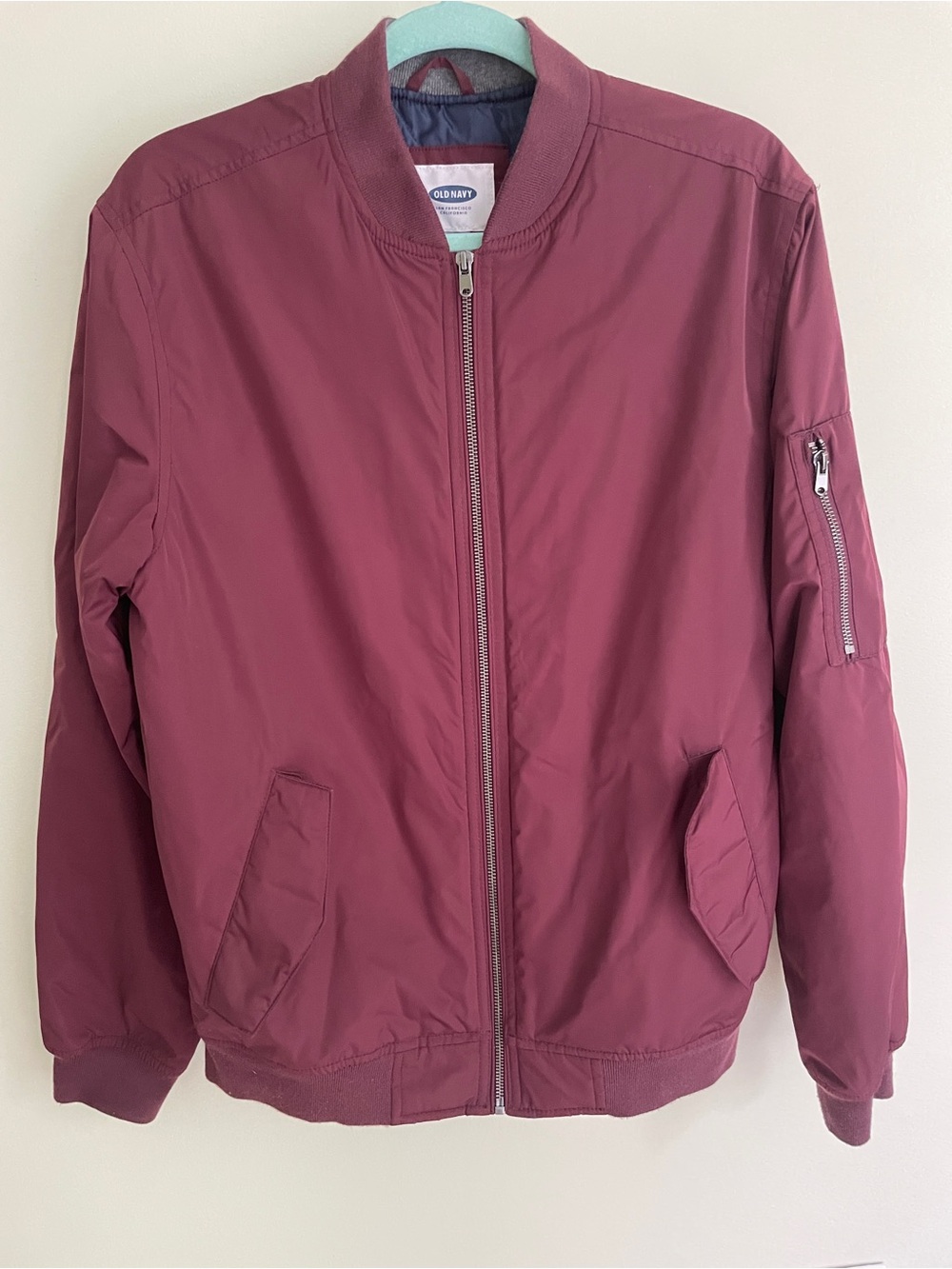 Old Navy Men's Burgundy Bomber Jacket